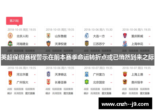 英超保级赛程警示在前本赛季命运转折点或已悄然到来之际 英超保级赛程警示在前本赛季命运转折点或已悄然到来之际